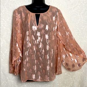 Lilly Pulitzer Beccer metallic coral top